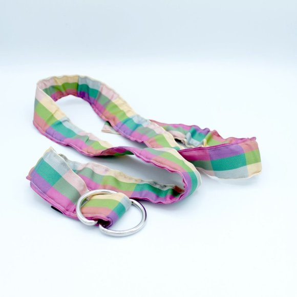 🧚♀️ 3/$40 Cute multicolor D-Ring Plaid Ribbon Belt by MARTINIS & MORE Size L - Picture 5 of 5